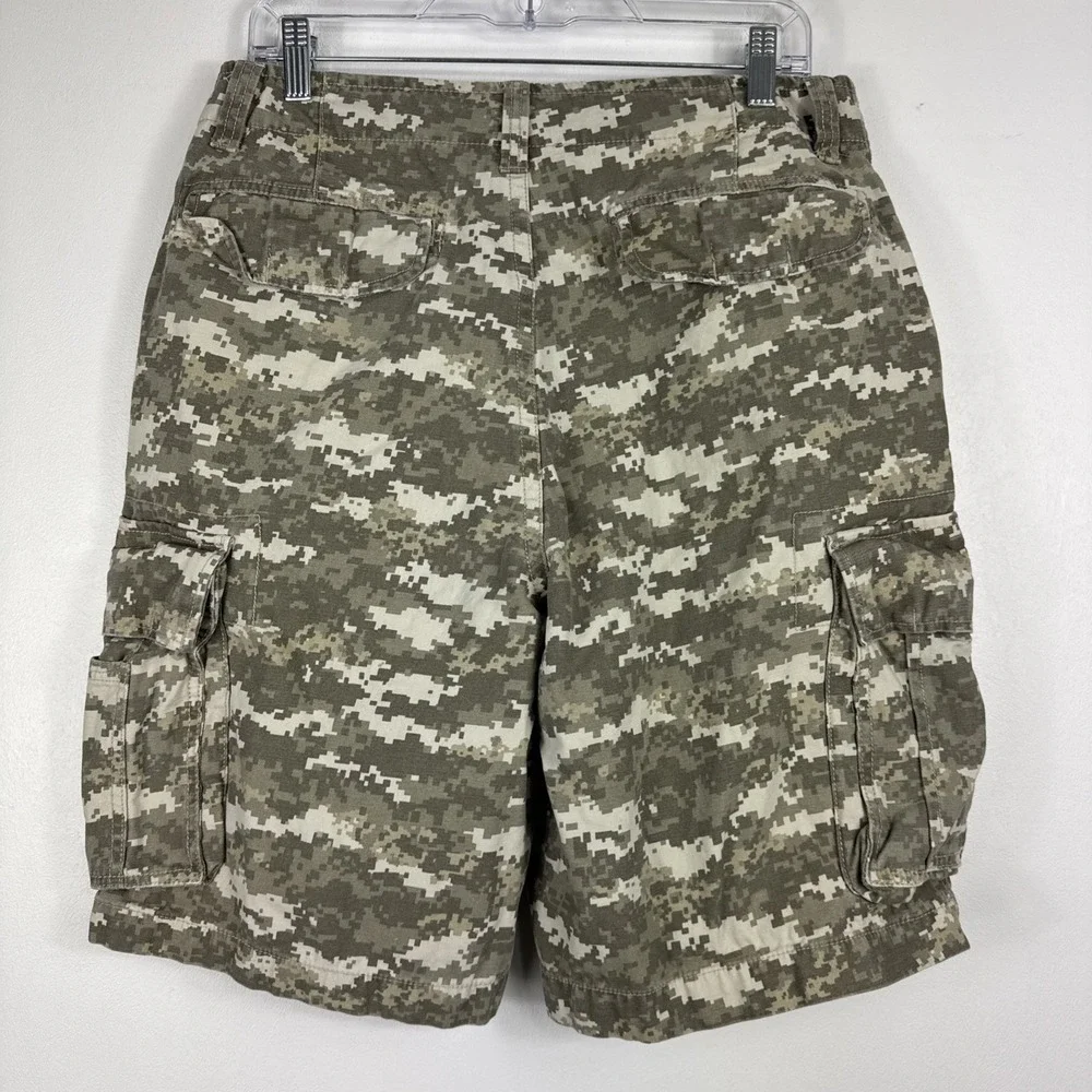 Faded Glory Cargo Shorts Mens Size 32 Digital Camo Tactical Paratrooper Green‎